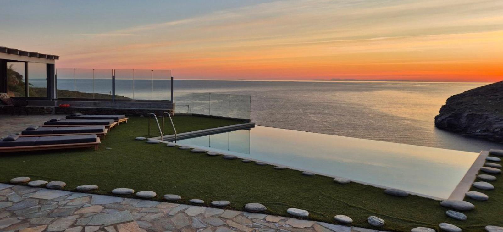 Anastasis Luxury Villa Andros With Heated Pool Sineti Exterior photo